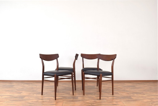 Sedie da pranzo in teak Mid-Century di Gustav Herkströter per Lübke, anni '60, set di 4