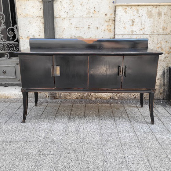 Image 1 of Buffet oriental en bois laqué et poignées gravées sur bois, XXe siècle – Japon