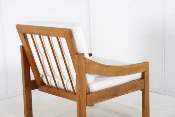 Image 1 of Ensemble de 2 fauteuils vintage en pin/hêtre « Gassel », récemment retapissés.