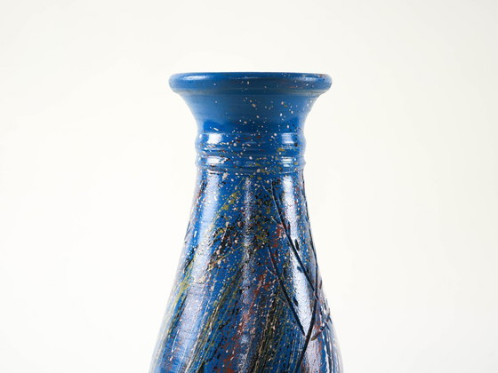 Image 1 of Blue ceramic vase, Danish design, 1970s, made in Denmark