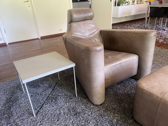 Image 1 of Sedia da uomo in pelle Linteloo con hocker