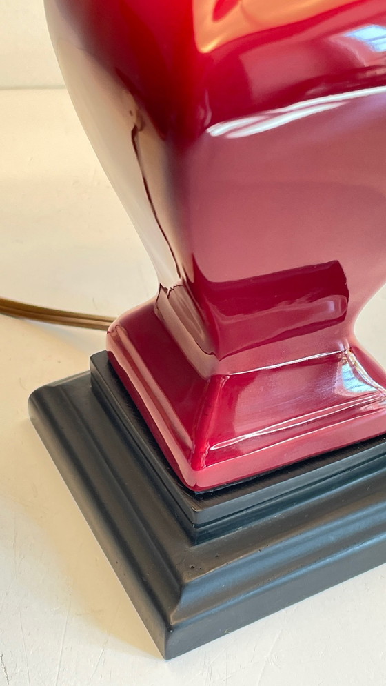 Image 1 of Lampe Chic Céramique Et Velours Vintage