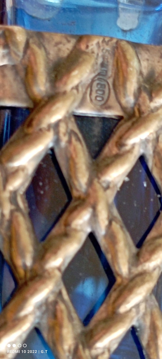 Image 1 of MINI BOTELLA AZUL DE PLATA 800, CON SELLO DE ITALIA