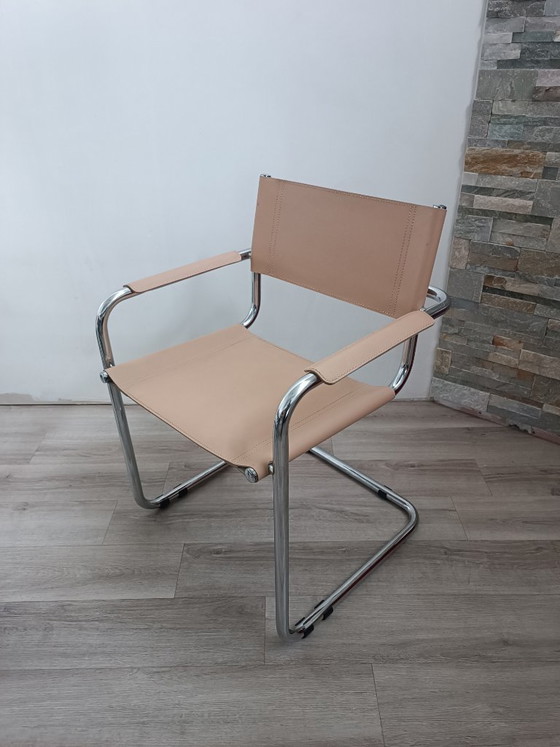 Freischwinger-Sessel Bauhaus Italien 1980er Jahre – Metal, Leather (photo 2 of 15)