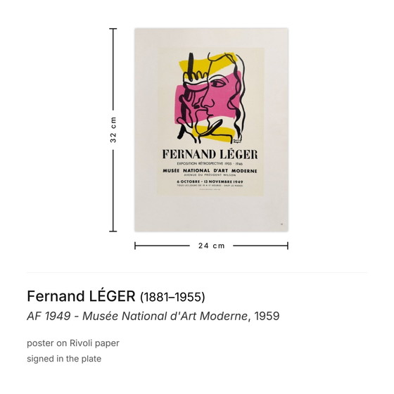 Image 1 of Fernand LÉGER AF 1949 - Cartel del Museo Nacional de Arte Moderno 1959