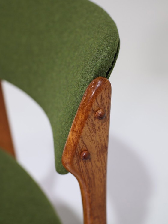 Image 1 of 8 sedie da pranzo Erik Buch 49 in teak verde vintage danese