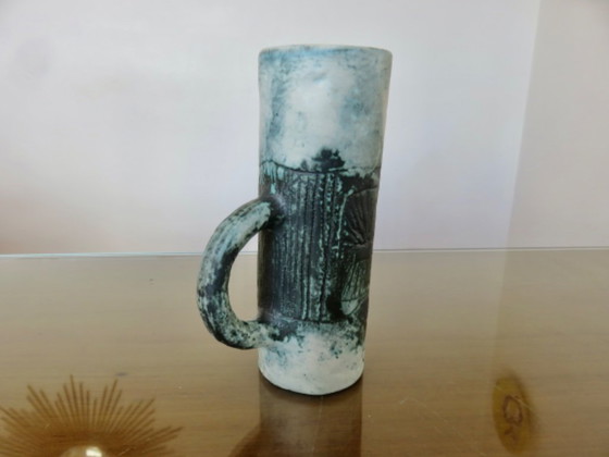 Image 1 of Taza de cerámica de Jacques Blin, parte de un servicio de naranjada, Francia, 1950.