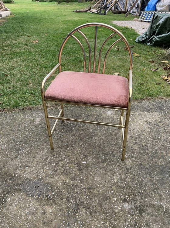 Sgabello da toeletta vintage in ottone, anni '50 – Sgabelli (photo 4 of 4)