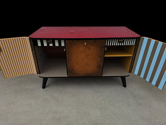 Image 1 of Vintage ladekast met 2 zijdeuren + 1 kanteldeur