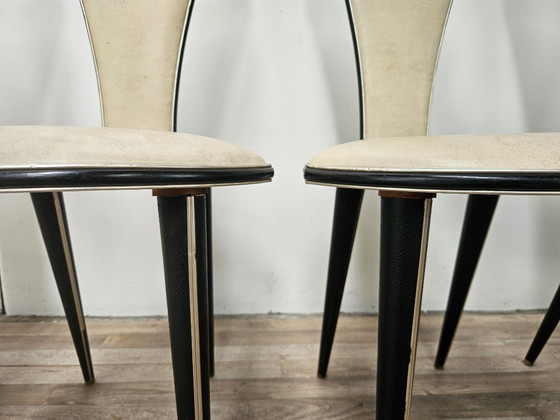 Set van zes mid-century moderne eetkamerstoelen van Umberto Mascagni – Wood (photo 13 of 16)