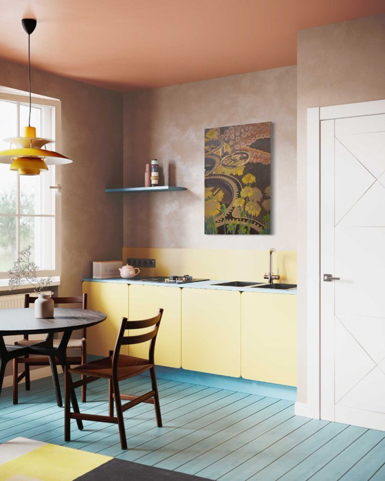 Image 1 of Zahnräder und Oktopus, Öl auf Leinwand, 100 x 70 cm, Sandra Kolondam