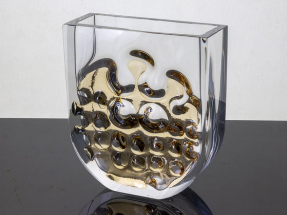 Image 1 of Große Kristallglasvase von Ladislav Oliva, Exbor, um 1970