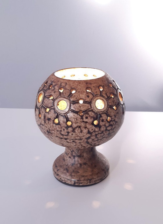 Image 1 of Hannie Mein vintage ceramic table lamp, earthenware mcm lamp, ceramic retro table lamp