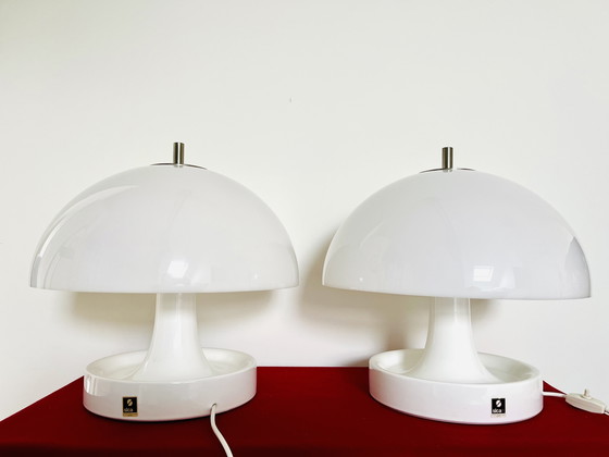 Image 1 of 2x Sicart Ceramic Table Lamps - Architetti - Gigante & Zambusi
