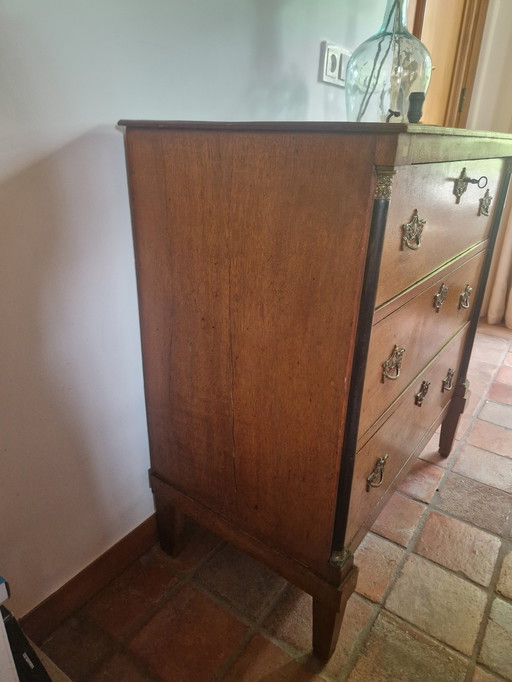 Antique Dutch Empire chest of drawers 1800