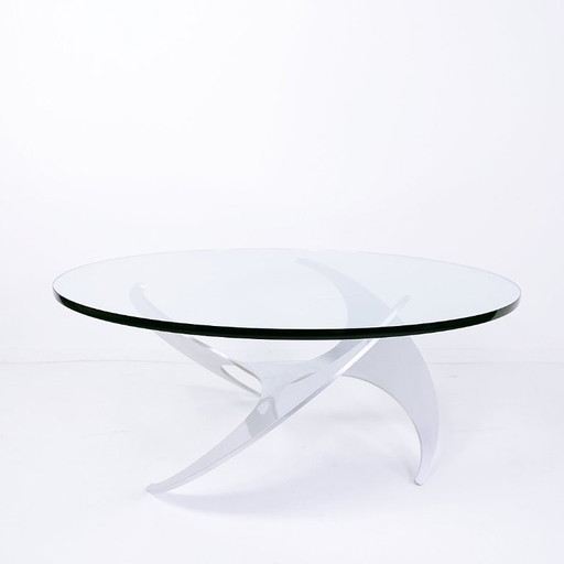 "Hélice" coffee table in aluminum, Knut Hesterberg for Ronald Schmitt