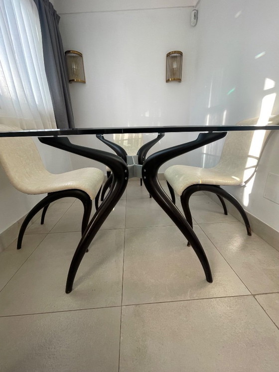 Image 1 of Tavolo da pranzo Porada + 4 sedie antistress Porada – Made in Italy