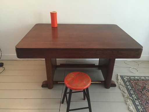 Table à manger vintage en bois années 30