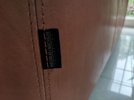 Image 1 of Sofá Machalke de cuero de 3 plazas con reposapiés