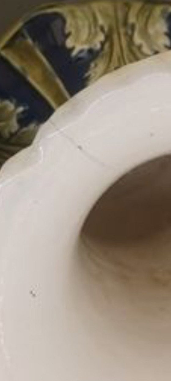 Image 1 of Paire de vases en majolique belge signée De Bruyn, La Louvière, vers 1900