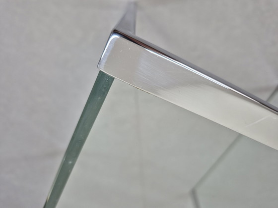 Vintage chrome and glass side table minimalist. (photo 6 of 14)