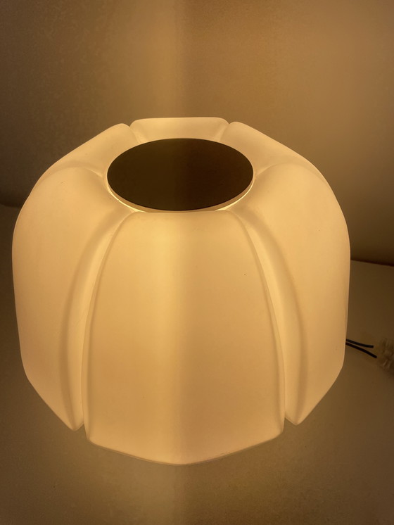 Image 1 of vintage “Lotus” bloem plafond of wandlamp, Glashütte Limburg 