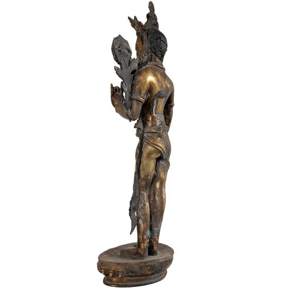 Antique Standing Tara Statue – Fire-gilded Bronze Nepal 18th Century – Sculpture (photo 7 of 10)