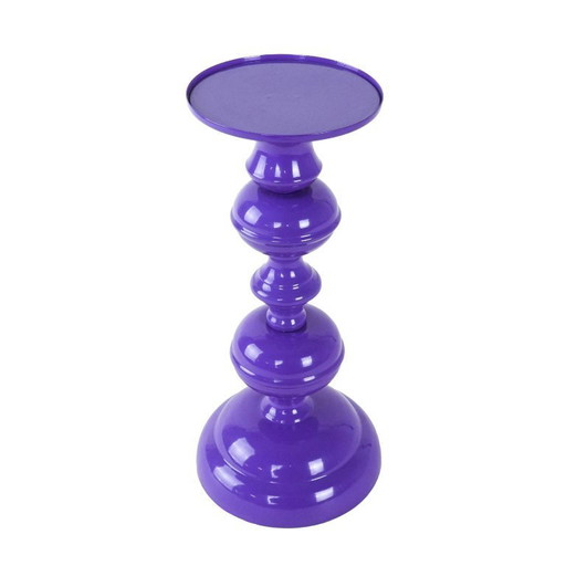 Purple metal candlestick, Danish design, 1970s, made in Denmark