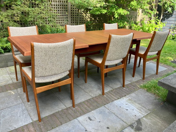 Image 1 of Mesa de comedor danesa extensible de teca de Aage Schmidt-Kristensen para Fritz Hansen