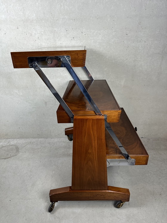 Image 1 of Étagère/table Besway Art Déco (convertible) - loupe de bois