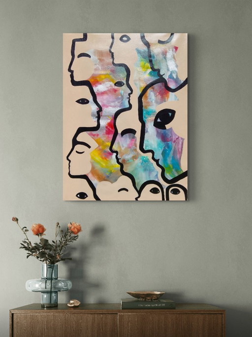Acrylic painting "hue-man"