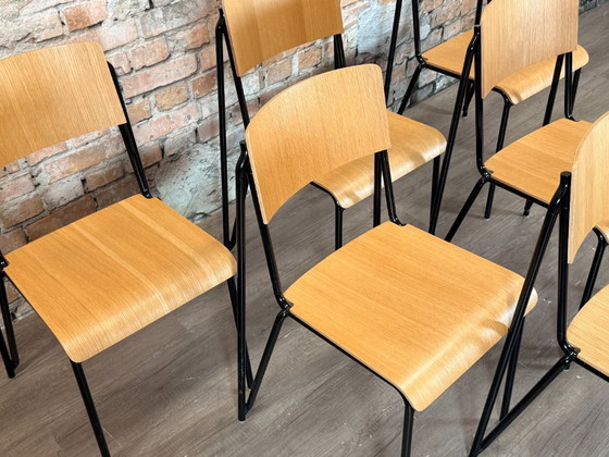 HAY Petit Standard Set van 6 - Hout/Zwart | Daniel Rybakken, Eetkamerstoelen, Metaal, Beige (foto 15 van 15)