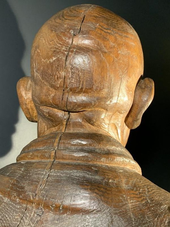 Frans Claessens, Levensgrote Buste van Pablo Picasso, Gesneden Hout, Jaren 30 – Beeldhouwkunst, Wood (photo 7 of 14)
