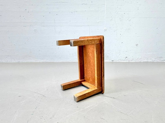 Image 1 of Vintage houten kruk met Formica blad, jaren 50