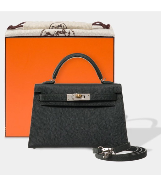 Sac HERMES Kelly Mini en Cuir Vert - 103497