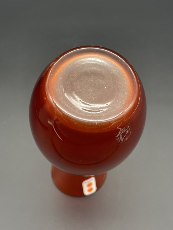 Elegante Vaso in vetro vintage di Montana in un intenso arancione-rosso. – Vasi, Glass (photo 7 of 7)
