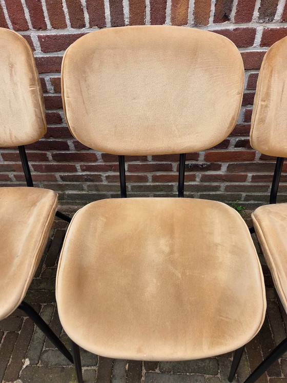 Image 1 of 4 Dining chairs HK living gold velvet