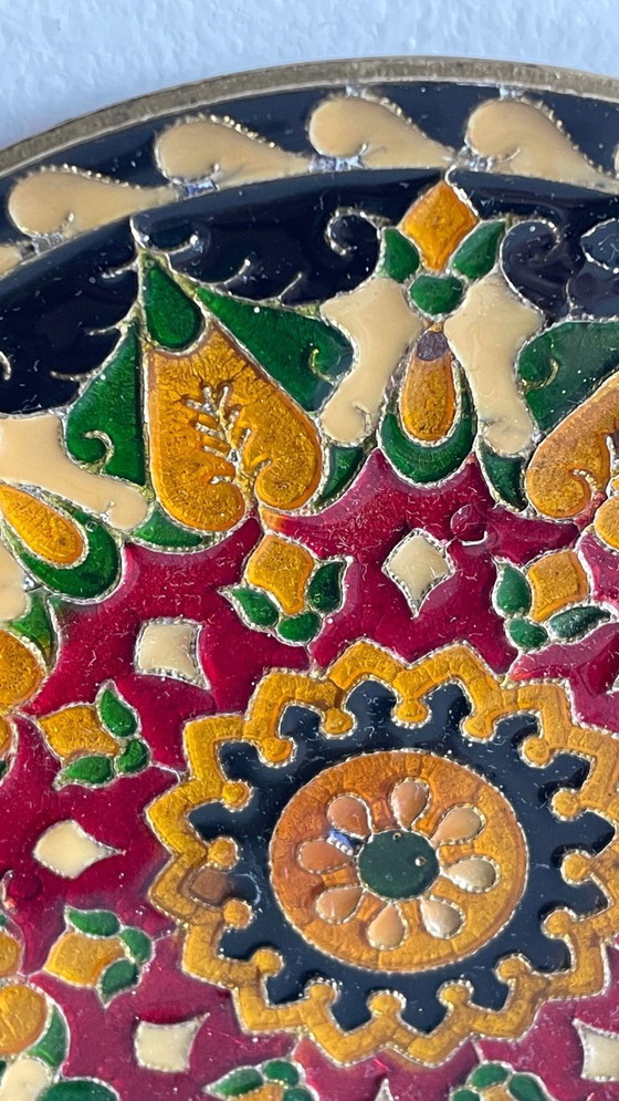 Image 1 of Vintage messing bord met vakjes