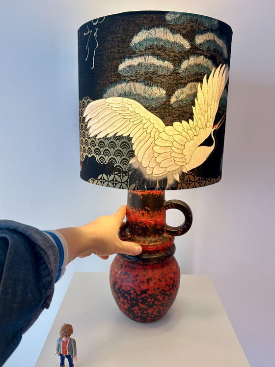 Image 1 of Upcycled table lamp made from a Scheurich ceramic vase | Model 428-26 | West German Pottery