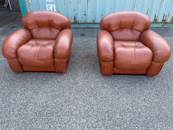 Image 1 of Sculpturale Italiaanse design loungestoelen uit de jaren 70