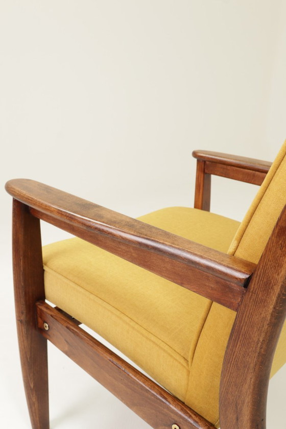 Image 1 of Vintage armchair yellow mellow velvet 1960 modern design 