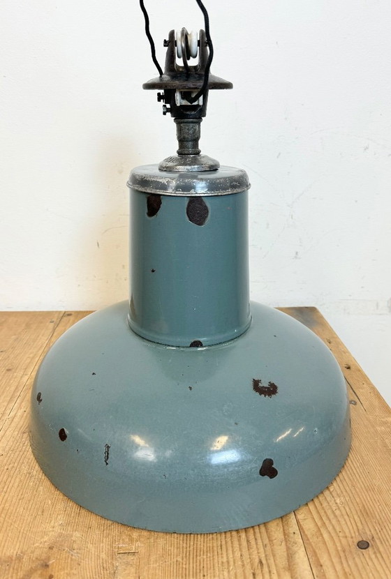 Image 1 of Industrial Grey Enamel Pendant Lamp from Siemens, 1930s