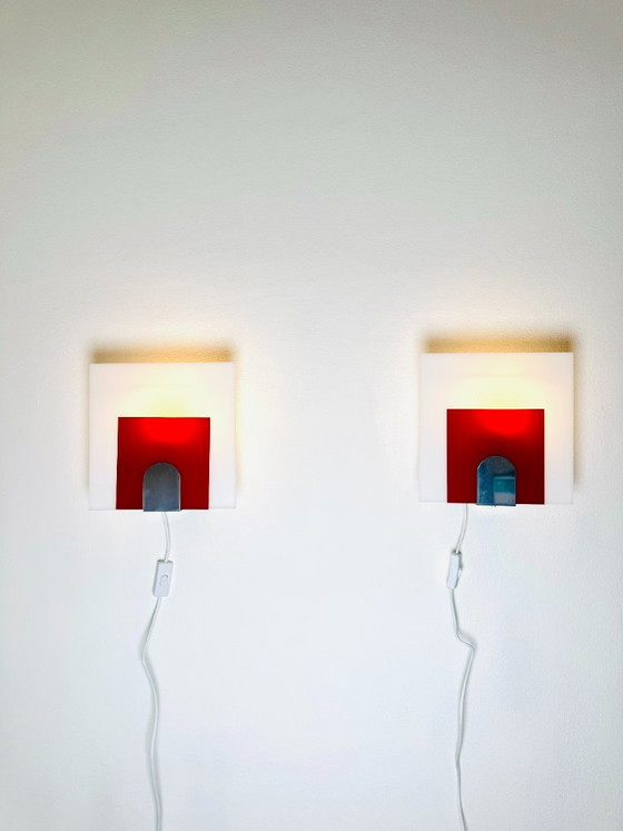 Minimalist Postmodern Wall Lights by Nafa Nybro Armaturfabrik, Sweden, 1980s – Aluminium (photo 2 of 7)