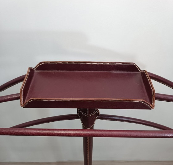 Image 1 of Valet de chambre gainé cuir par Jacques Adnet 1950s