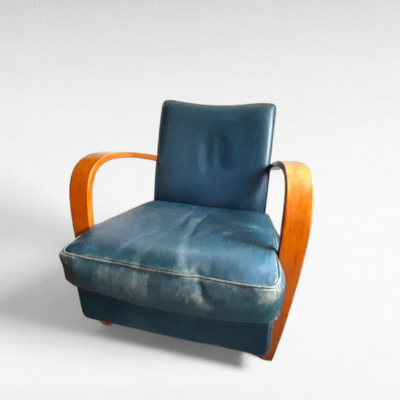 Image 1 of Italiaans Design Baxter Fauteuil, Petrol Groen Leer
