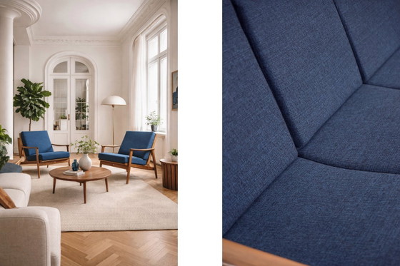 Image 1 of Vintage mid-century Australische moderne teakhouten bank en fauteuils van Parker Furniture, jaren 1950, set van 3