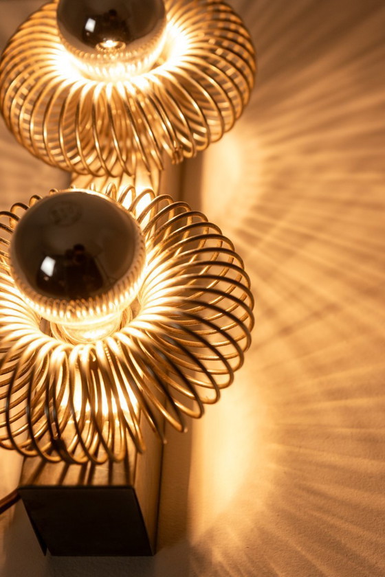 Image 1 of Andrea Lazzari. Applique da parete in metallo spazzolato. Anni '70.