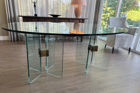 Image 1 of Ghyczy Glazen eettafel, ovaal. Merk Ghyczy