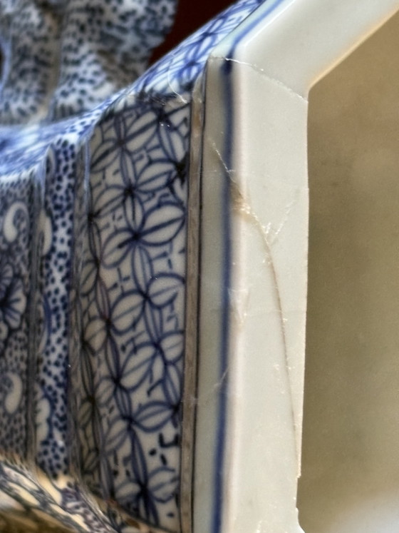 Beautiful Antique Chinese Blue and White Vase 1875-1908 – asian vases from Holland, Porcelain (photo 7 of 11)