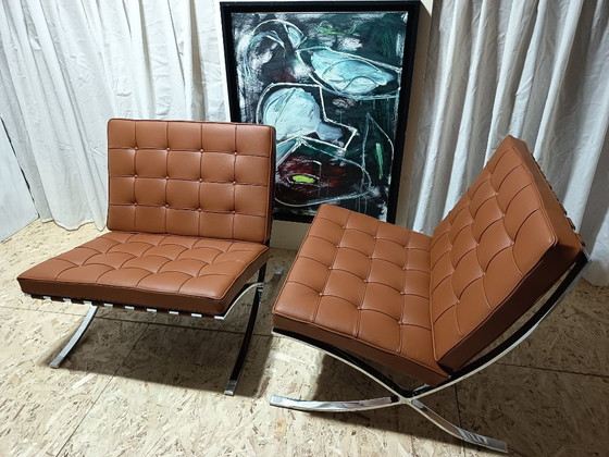 Image 1 of Sillones KNOLL Studio Barcelona (NUEVA Serie 2026) en piel natural (color coñac)